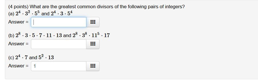 Solved (4 points) What are the greatest common divisors of | Chegg.com