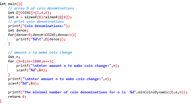 how to write c code for greedy algorithm