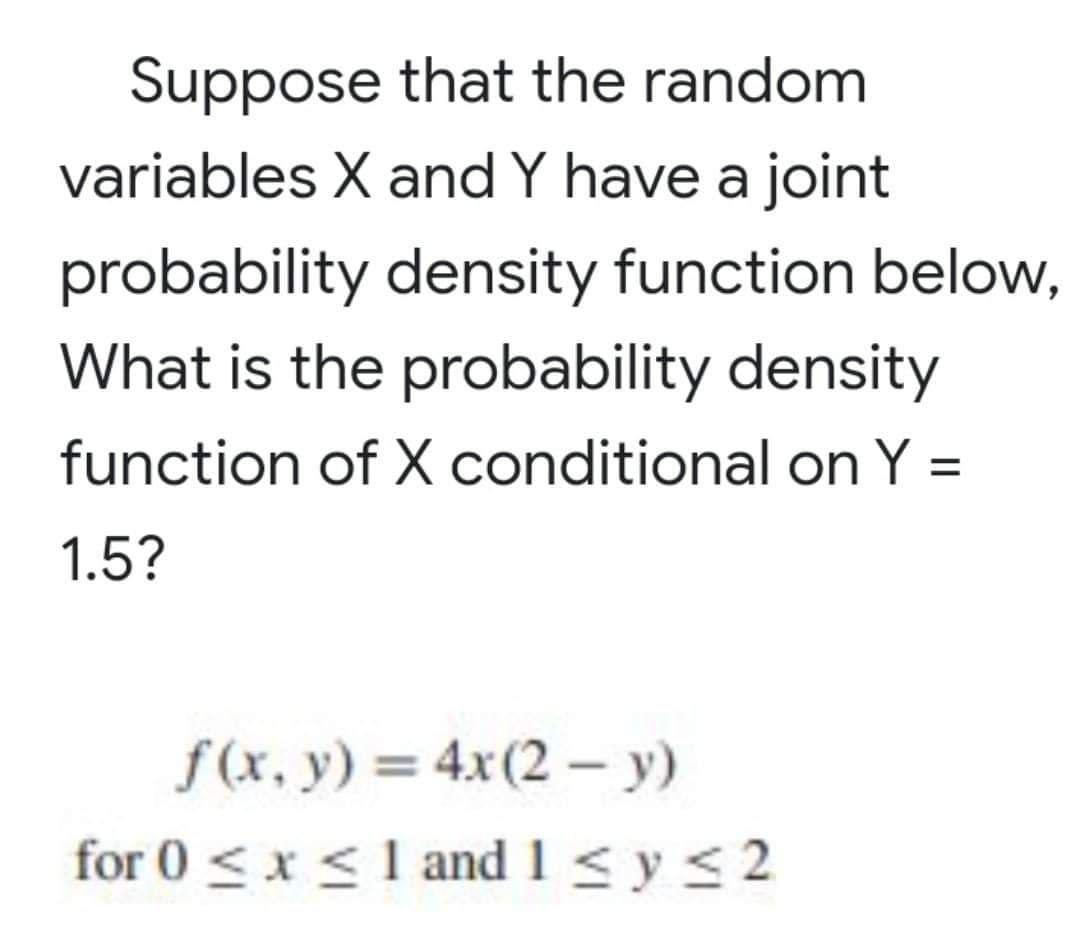Solved A continuous random variable has a probability | Chegg.com