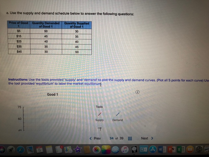 Solved a. Use the supply and demand schedule below to answer | Chegg.com