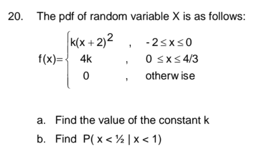 Solved 14. X Is A Continuous Random Variable With | Chegg.com