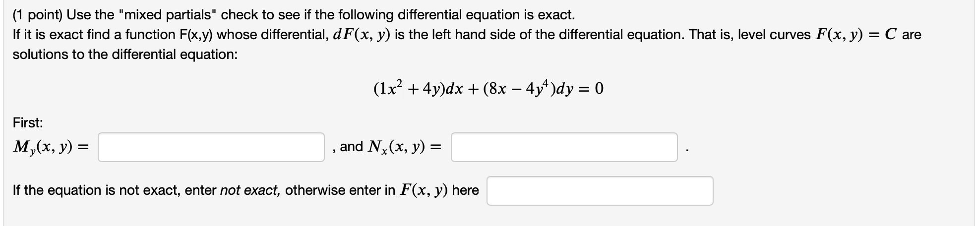 Solved (1 point) Use the 