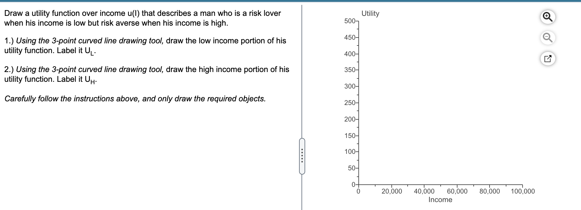 Solved Draw a utility function over income u(l) that | Chegg.com