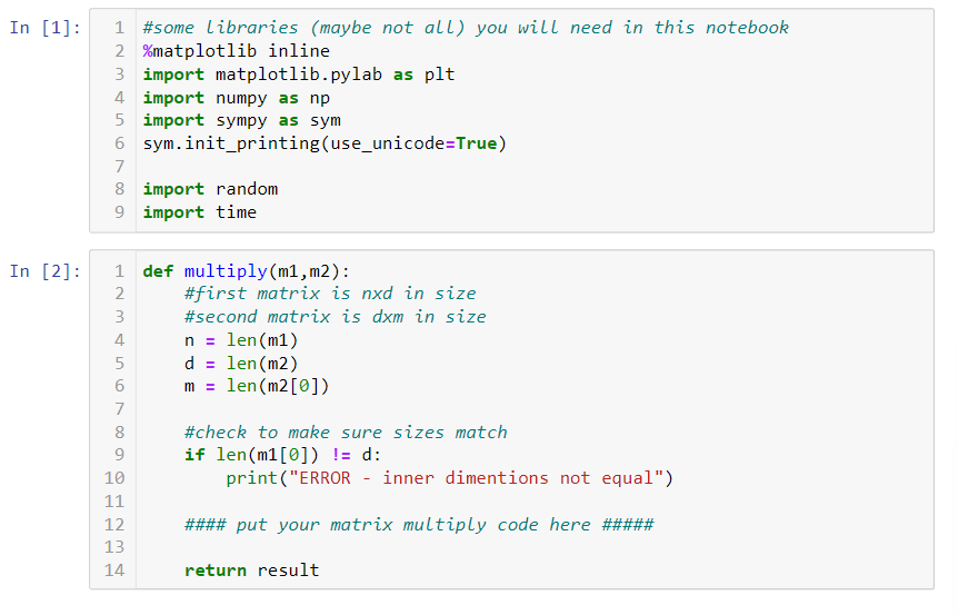 Write your own matrix multiplication function using | Chegg.com