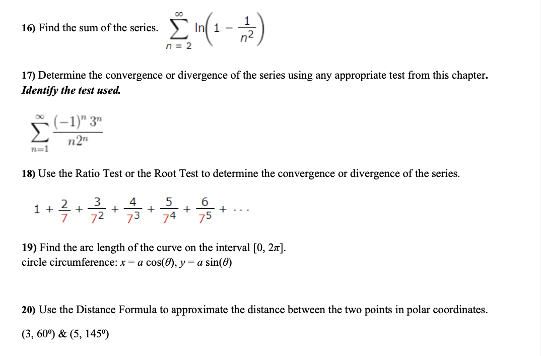 Solved 10 in the sum ofteseiers. (13- 16) Find the sum of | Chegg.com