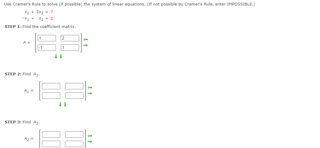 Solved Use Cramer's Rule To Solve (if Possible) The System | Chegg.com