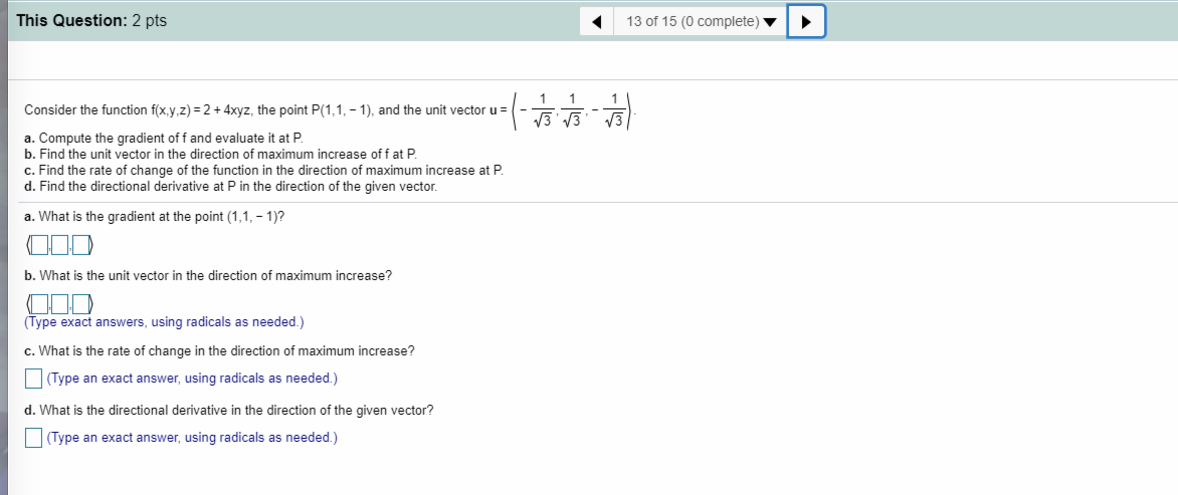 Solved This Question 2 Pts 13 Of 15 0 Complete 1 1 1 1373 Chegg Com