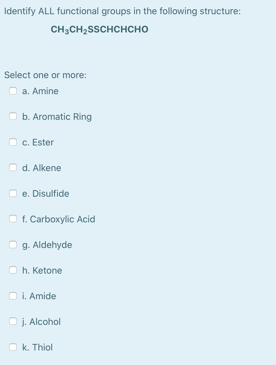 Solved Identify ALL functional groups in the following | Chegg.com