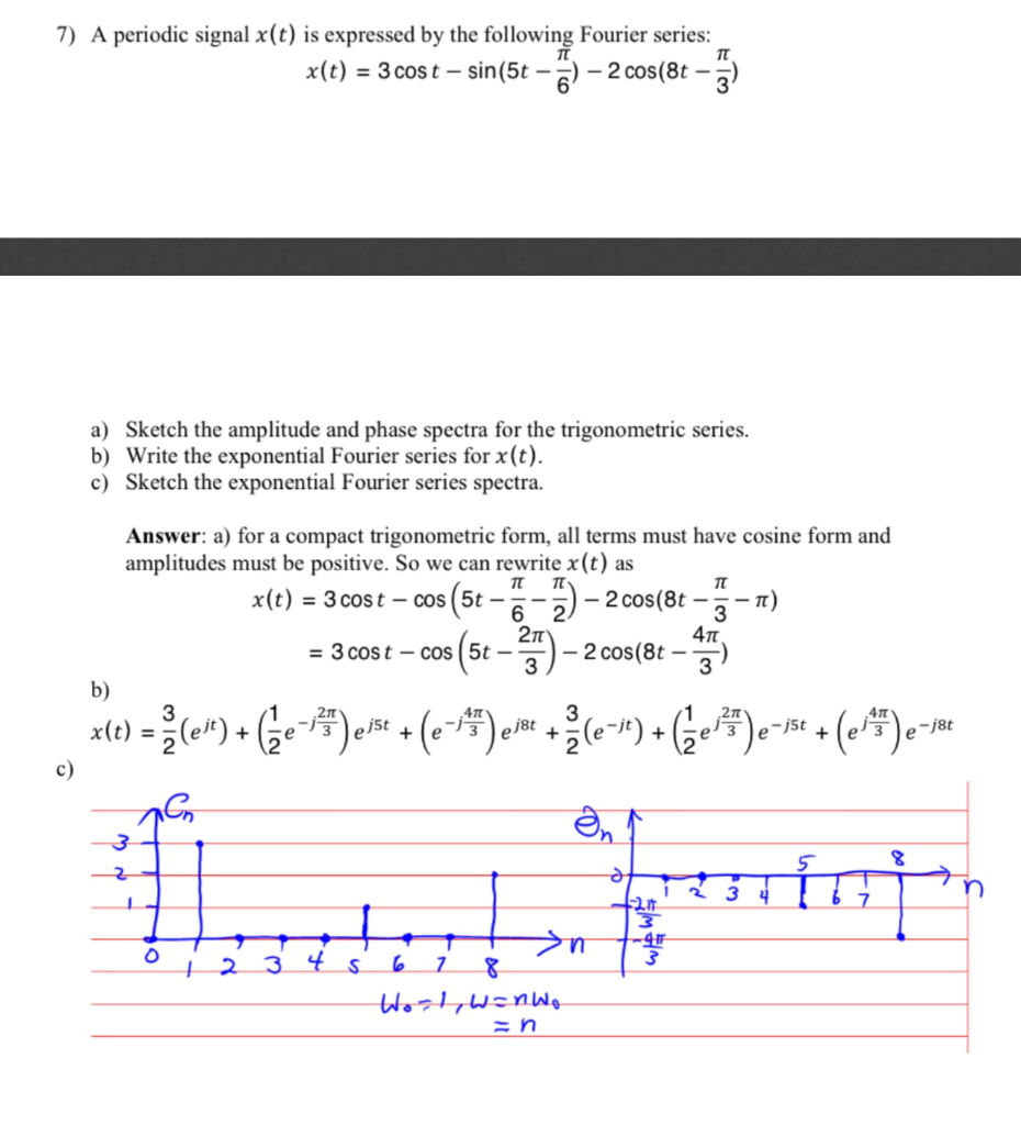 Solved 7) A periodic signal x(t) is expressed by the