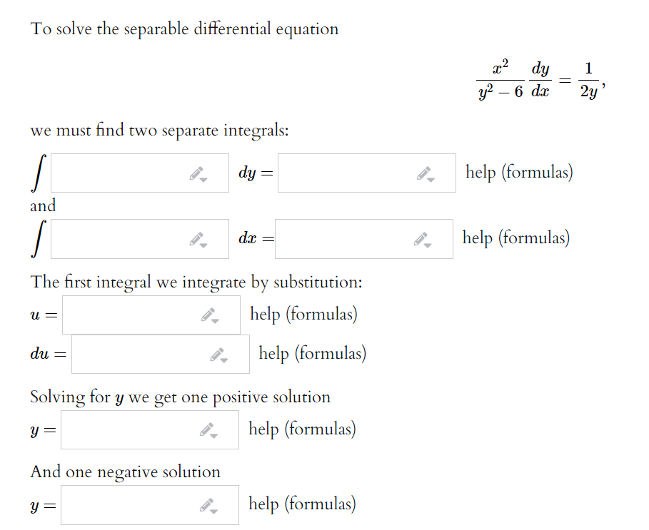 Solved To solve the separable differential equation 22 dy 1 | Chegg.com