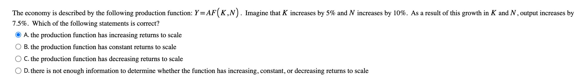 Solved 7.5\%. Which of the following statements is correct? | Chegg.com