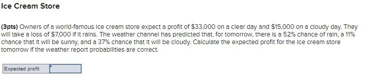 Solved Ice Cream Store (3pts) Owners of a world-famous ice | Chegg.com
