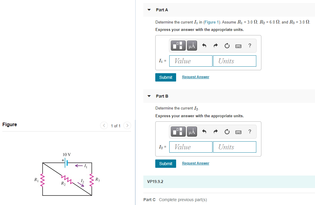 Solved Part A Determine The Current I1 In (Figure 1). Assume | Chegg.com