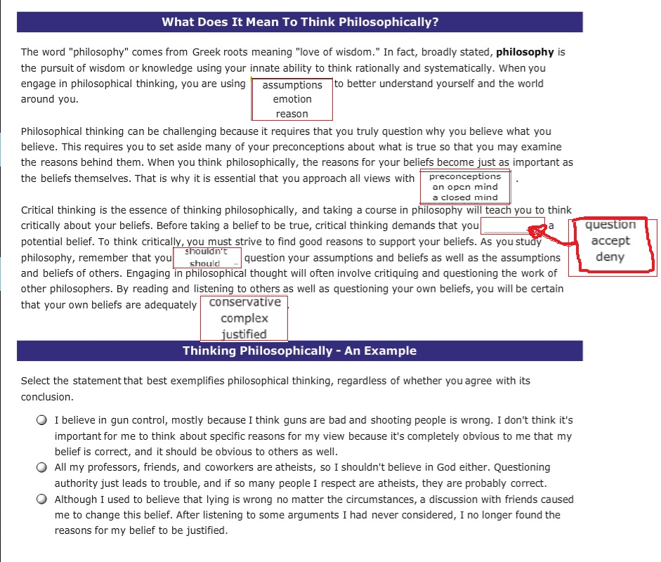 What Does It Mean To Think Philosophically? The word | Chegg.com