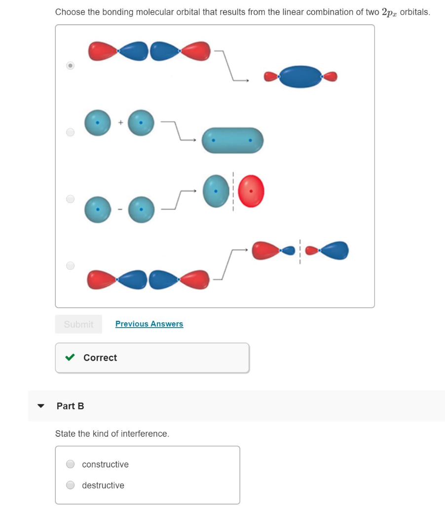 Solved Choose The Bonding Molecular Orbital That Results | Chegg.com