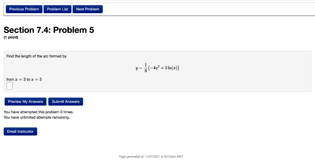 Solved Previous Problem Problem List Next Problem Section | Chegg.com