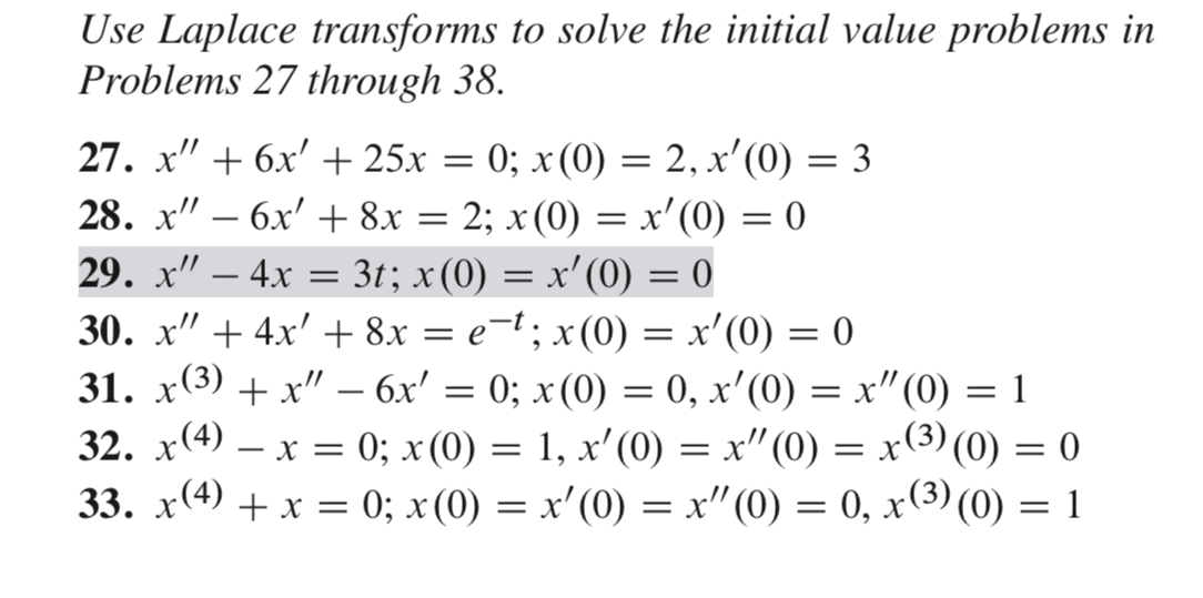 Solved Use Laplace transforms to solve the initial value | Chegg.com