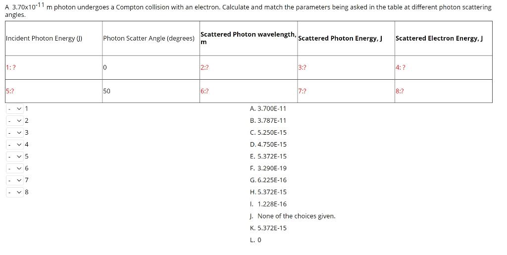 Solved A 3.70x10-11 m photon undergoes a Compton collision | Chegg.com
