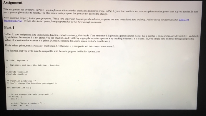 Solved Assignment This assignment has two parts. In Part I, | Chegg.com