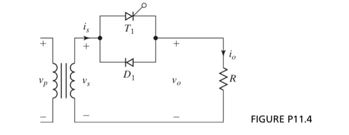 Solved 11.4 A single-phase ac voltage controller in Figure | Chegg.com