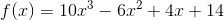 f(x) 1036a2 + 4x + 14