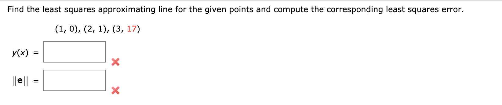 Solved Find the least squares approximating line for the | Chegg.com