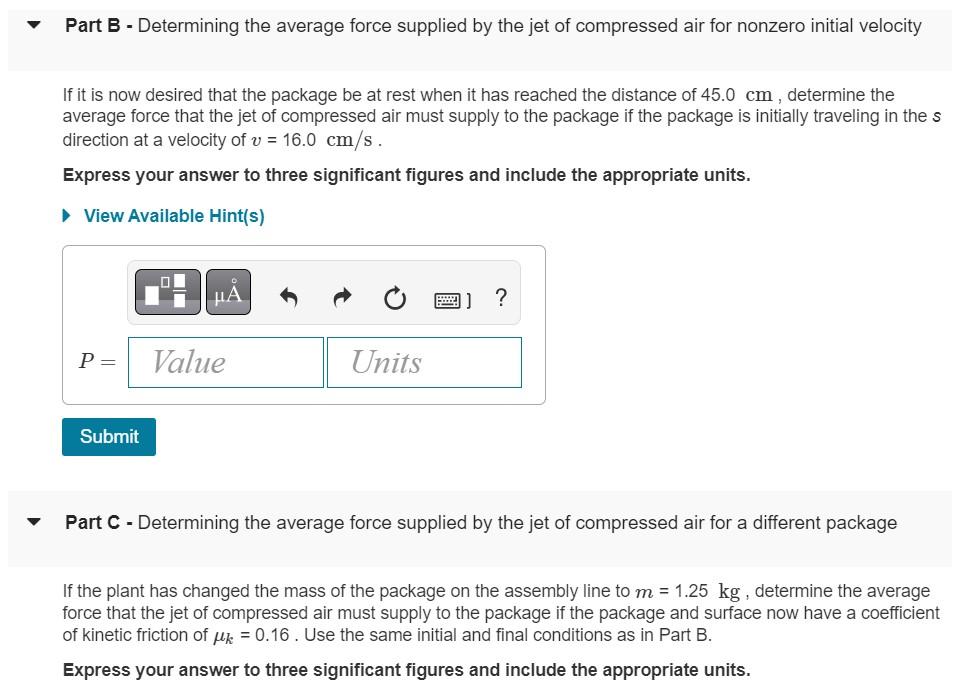 Solved Part A - Determining the average force supplied by | Chegg.com