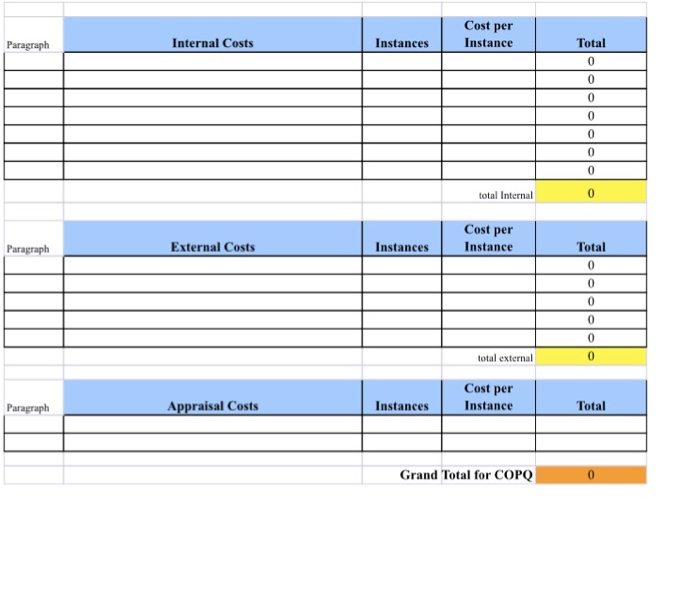 Solved use the Excel worksheet to enter the Pens cost of | Chegg.com