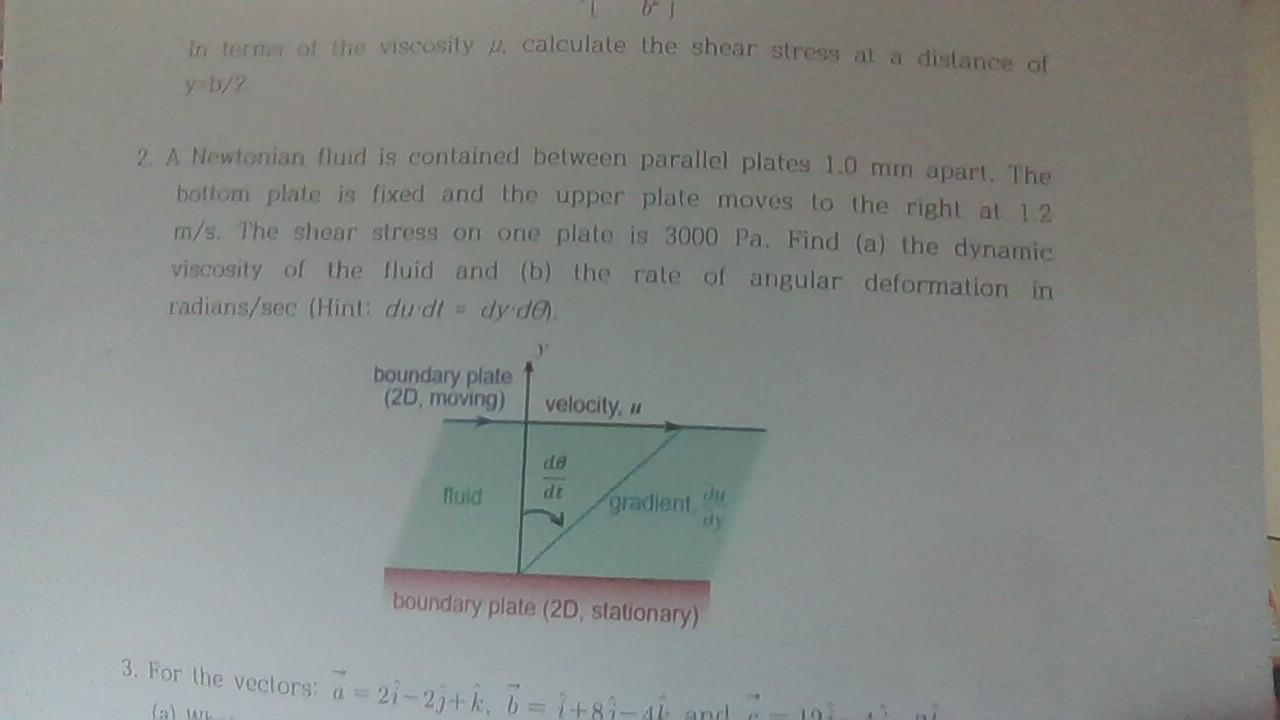 Solved In terms of the viscosity P. calculate the shear | Chegg.com