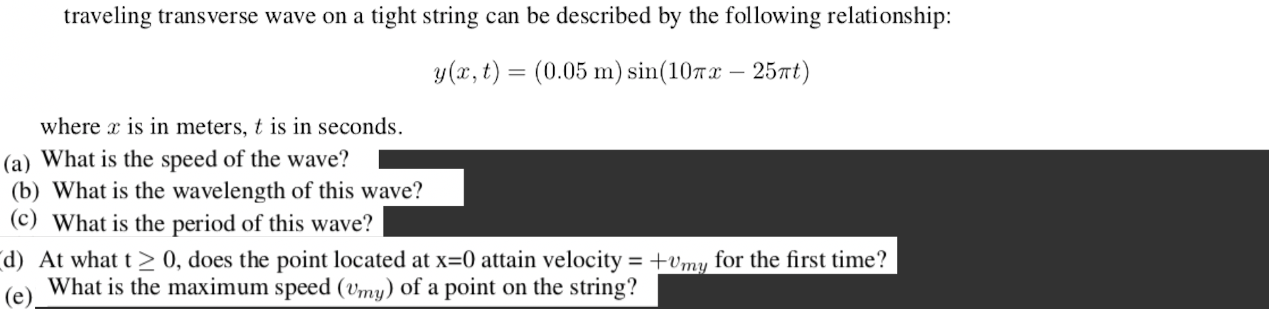 Solved traveling transverse wave on a tight string can be | Chegg.com