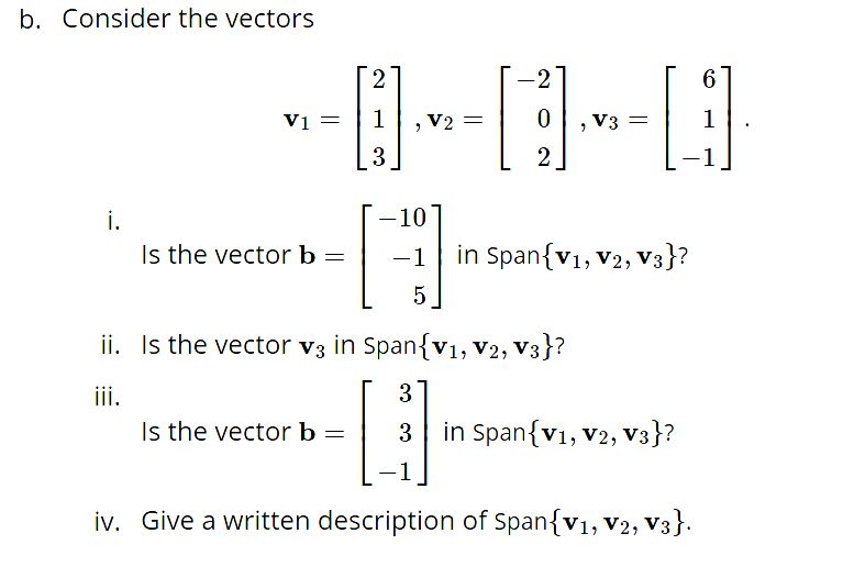 Solved B. Consider The Vectors 2 2 6 0 1 1 V2 V3 V1 - 3 2 1 | Chegg.com