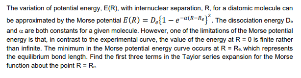 Solved The variation of potential energy, E(R), with | Chegg.com