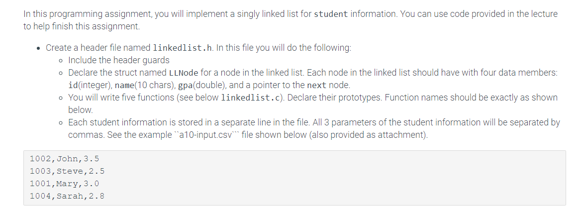 Solved Please write code in C (DO NOT WRITE CODE IN JAVA, | Chegg.com