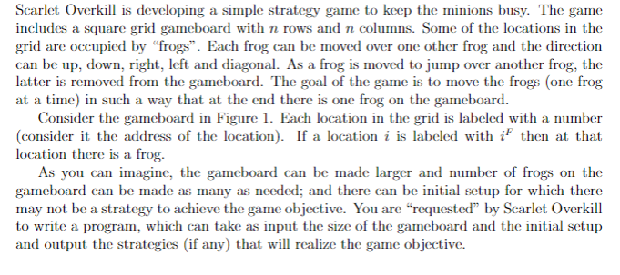 Scarlet Overkill is developing a simple strategy game | Chegg.com