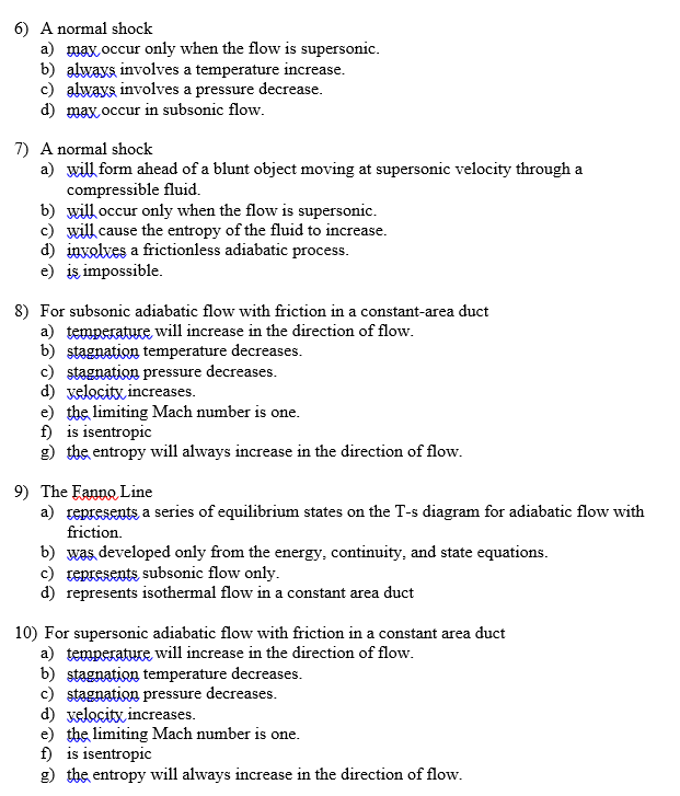 Solved 1) For isentropic flow of an ideal gas a) stagnation | Chegg.com