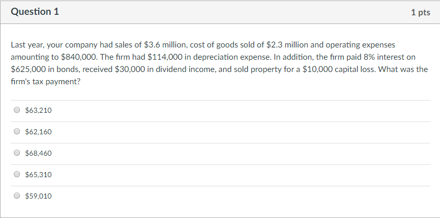 solved-question-1-1-pts-last-year-your-company-had-sales-of-chegg