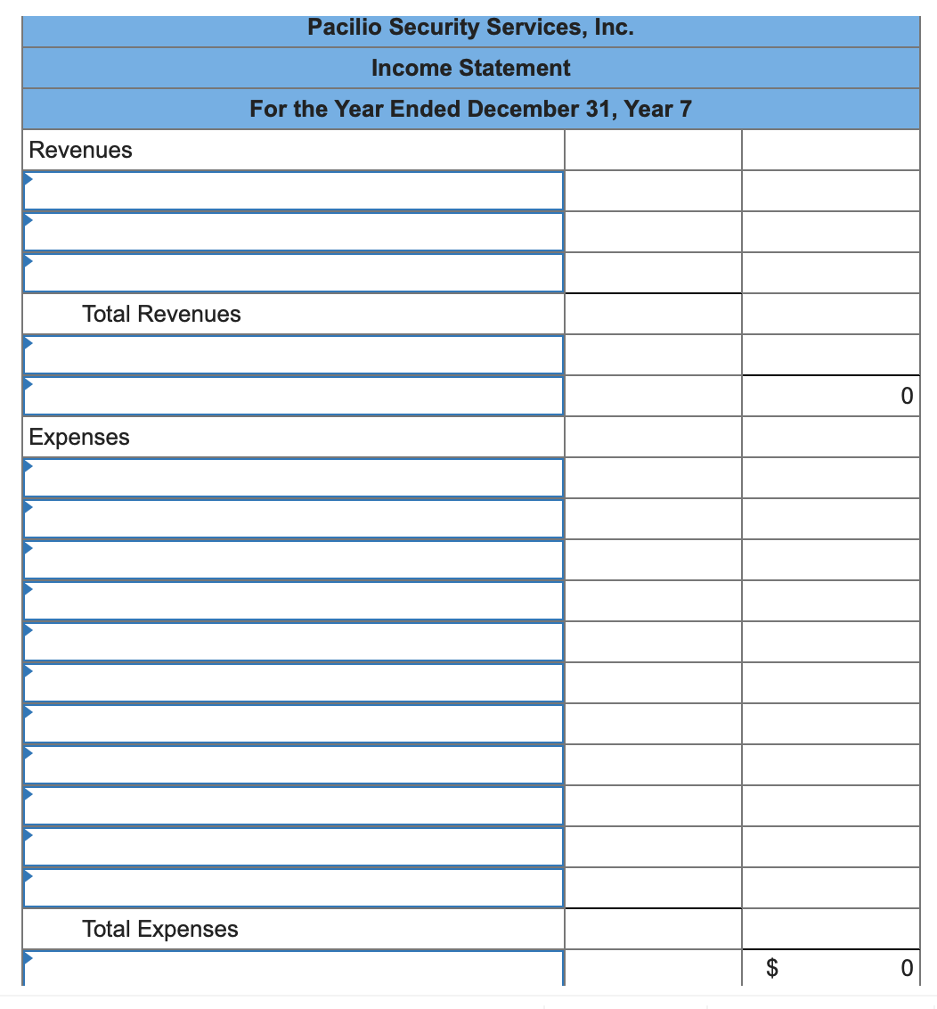 The trial balance of Pacilio Security Services, | Chegg.com