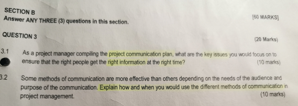 Solved SECTION B Answer ANY THREE (3) Questions In This | Chegg.com