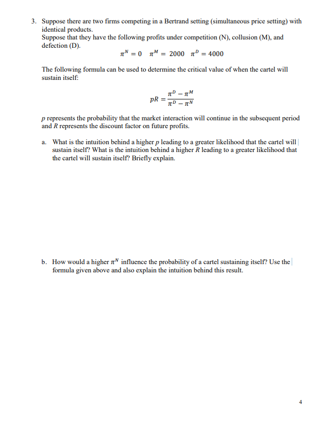 Solved 3. Suppose There Are Two Firms Competing In A | Chegg.com