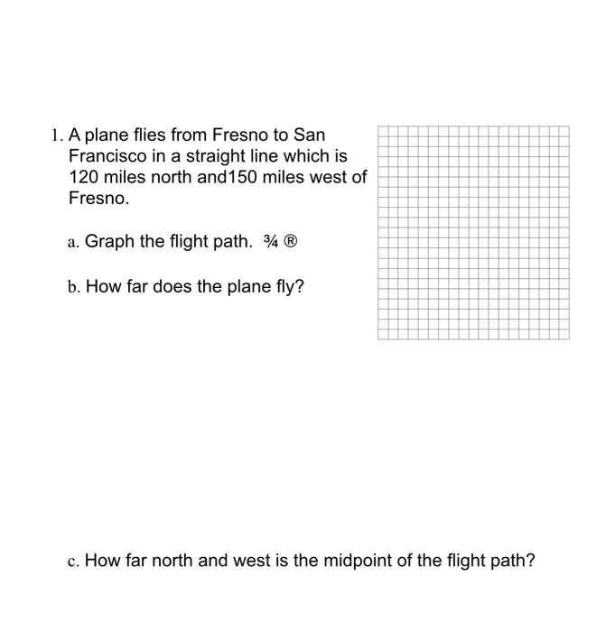 Solved 1. A plane flies from Fresno to San Francisco in a