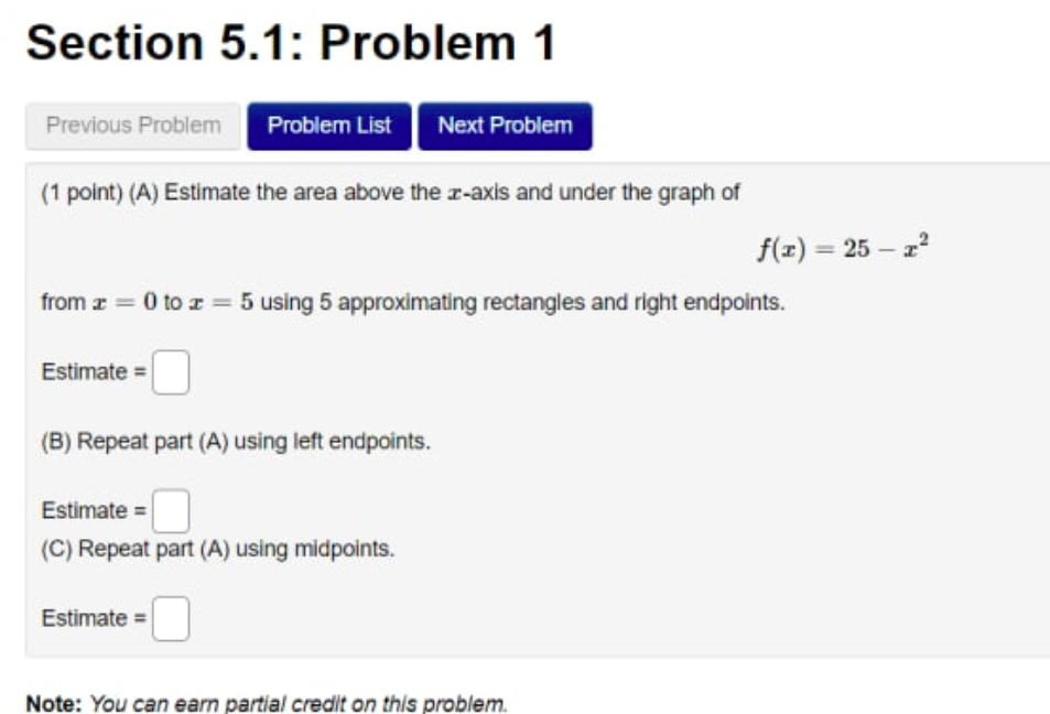 Solved Section 5.1: Problem 1 Previous Problem Problem List | Chegg.com