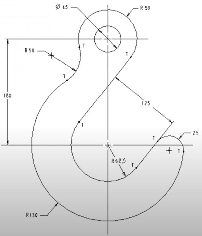 Step By Step Procedure To Draw Hook 2D Drawing Using, 53% OFF