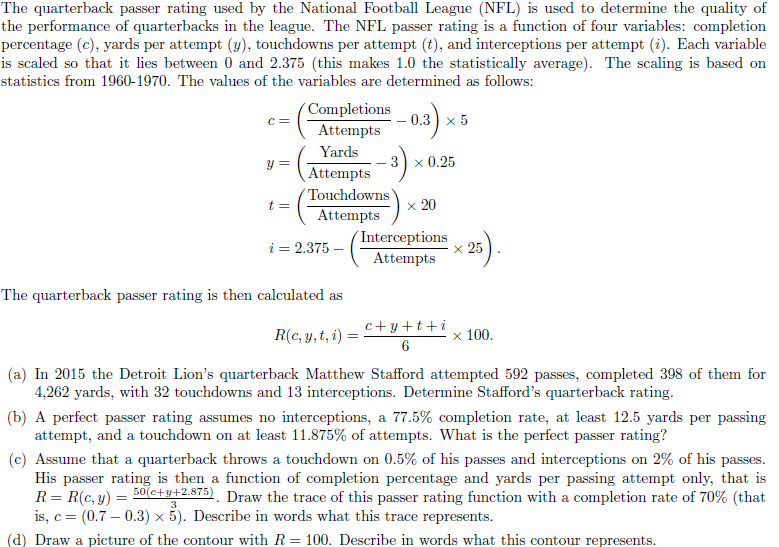 How To Calculate NFL QB Passer Rating 