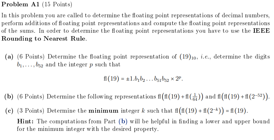 Solved Problem A1 15 Points In This Problem You Are Called Chegg Solved Problem A1 15 Points In This Problem You Are Called Chegg