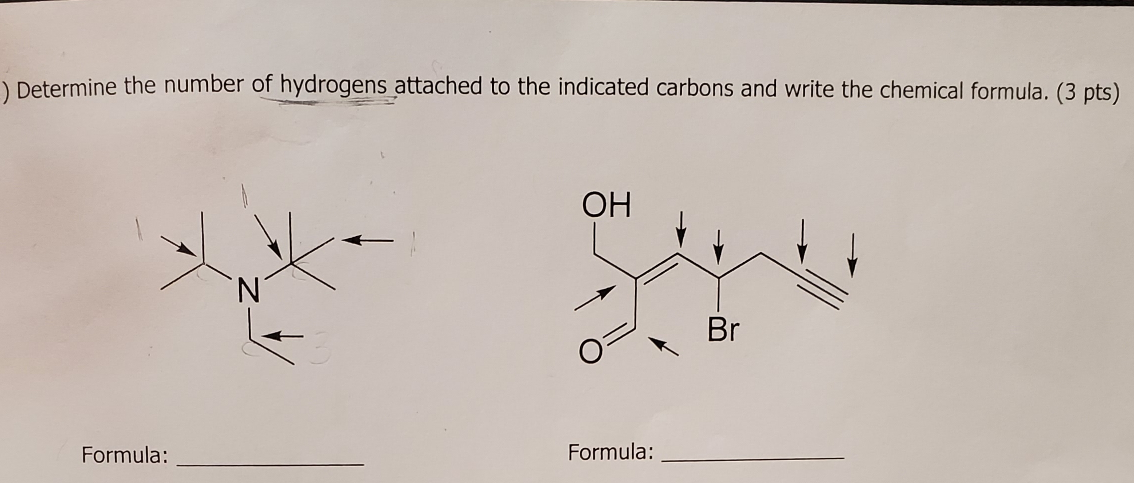 Solved ) Determine the number of hydrogens attached to the | Chegg.com