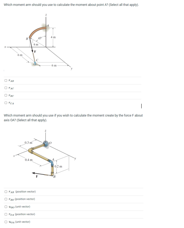 Solved Which moment arm should you use to calculate the