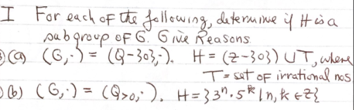 Solved sub I For each of the following, determine if it is a | Chegg.com