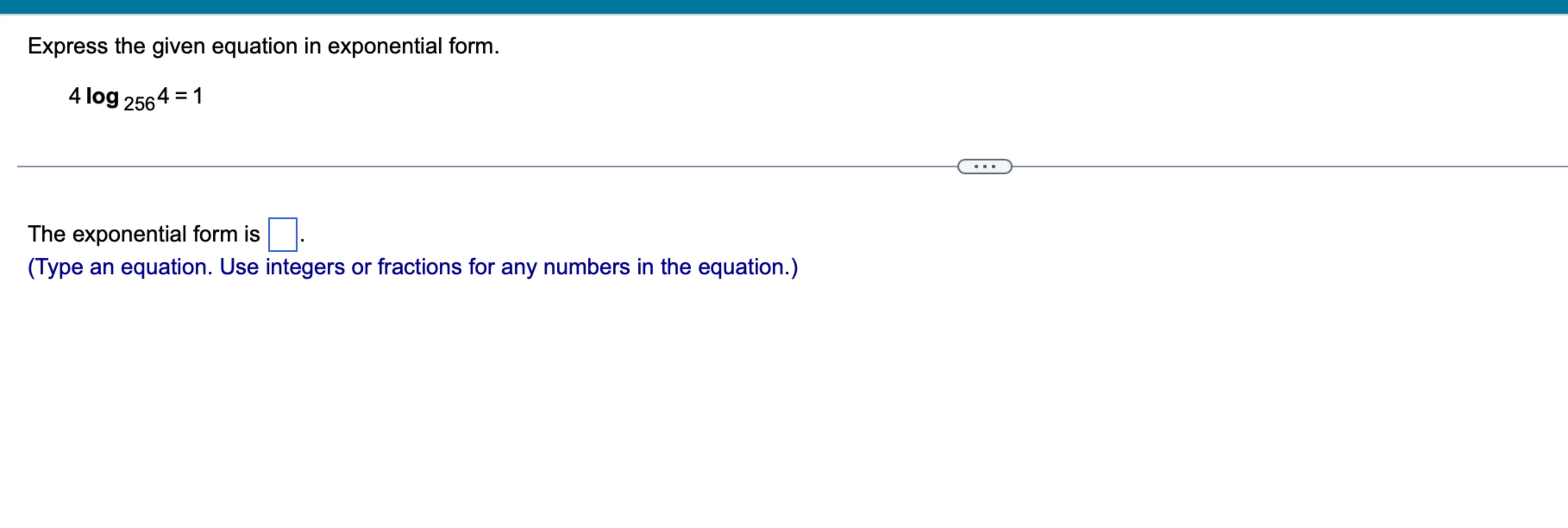 256 in exponential form as a power of 4