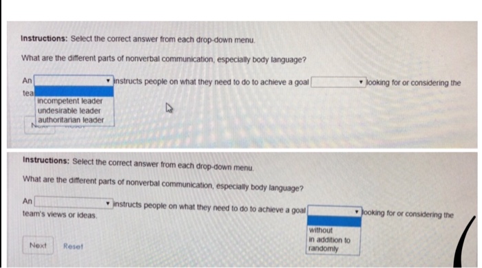 Solved Instructions: Select the correct answer from each | Chegg.com