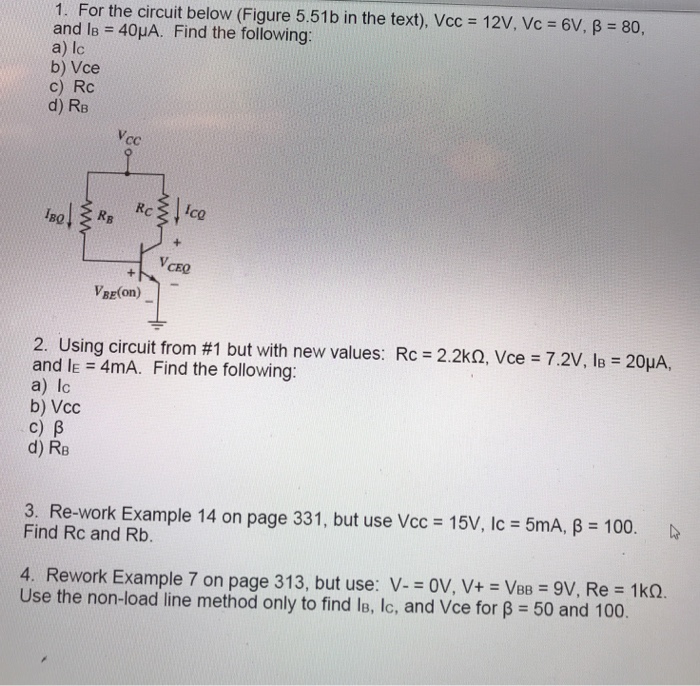 Solved 1. For The Circuit Below (Figure 5.51 B In The Text), | Chegg.com